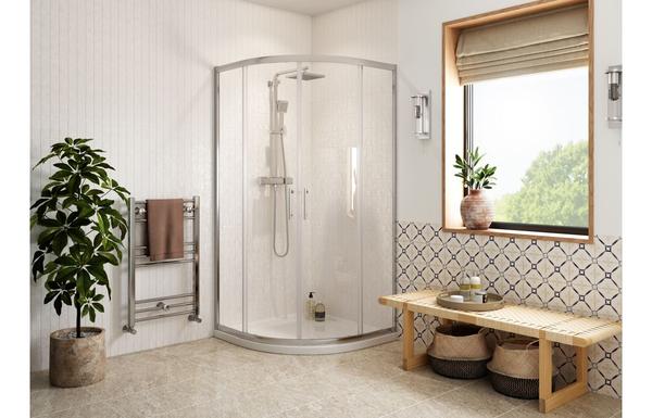 Iconic 800mm 2 Door Easy-Fit Quadrant & 45mm Tray Pack - Chrome